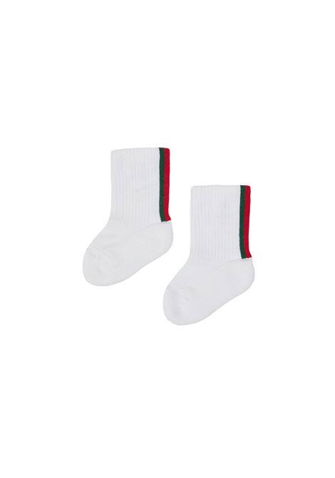 Calzini Bianchi Con Motivo Web GUCCI KIDS | 811355-3KABR9066